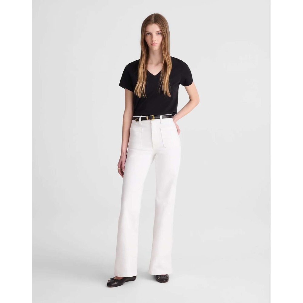 Madewell White Flare Wide Leg Jeans